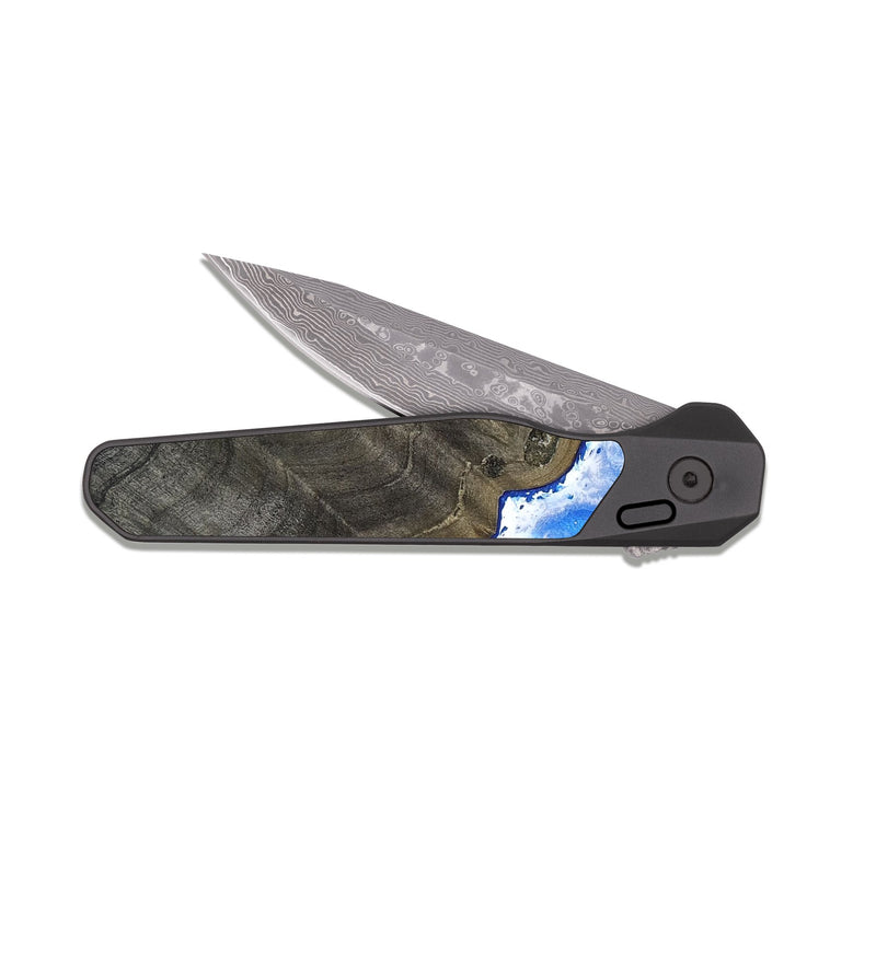 EDC Dark Damascus Wood Pocket Knife - Misti (Coastal, 813389)
