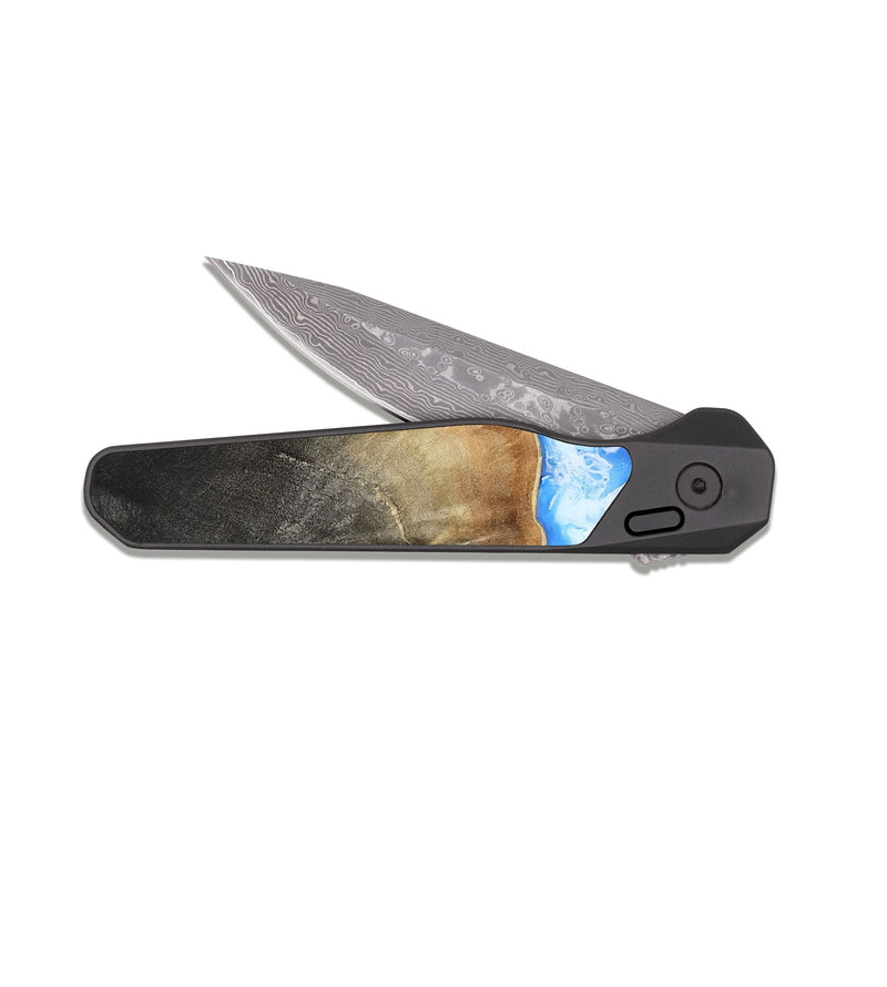 EDC Dark Damascus Wood Pocket Knife - Jed (Coastal, 813418)