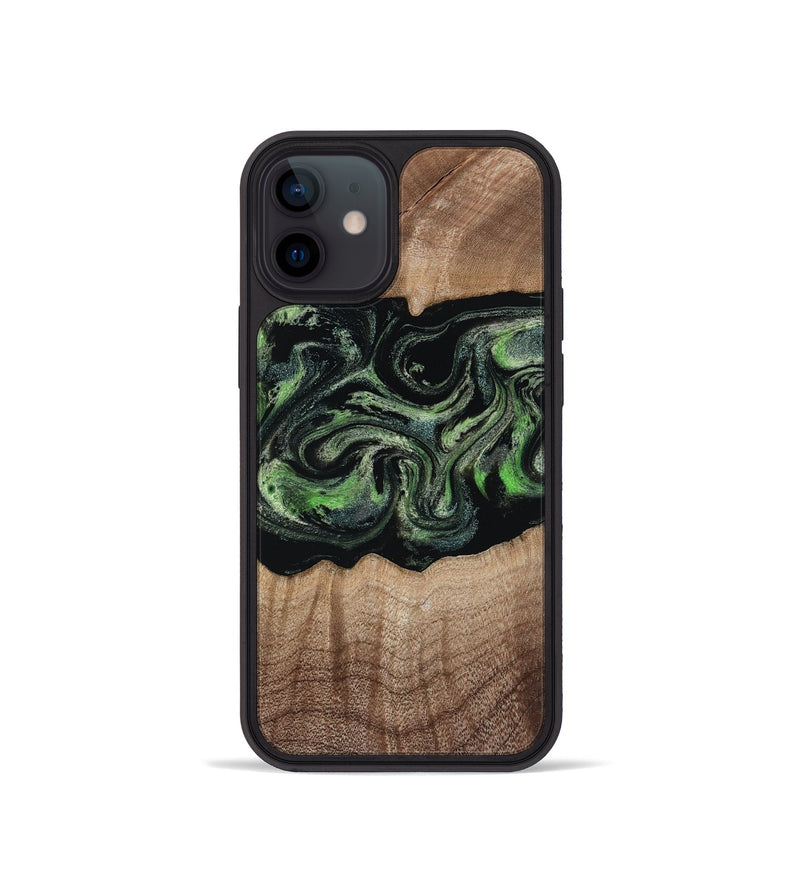 iPhone 12 mini Wood Phone Case - Carlee (Green, 813476)