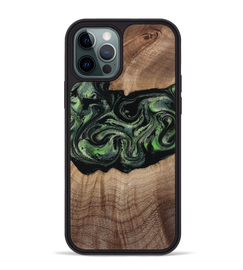 iPhone 12 Pro Max Wood Phone Case - Carlee (Green, 813476)