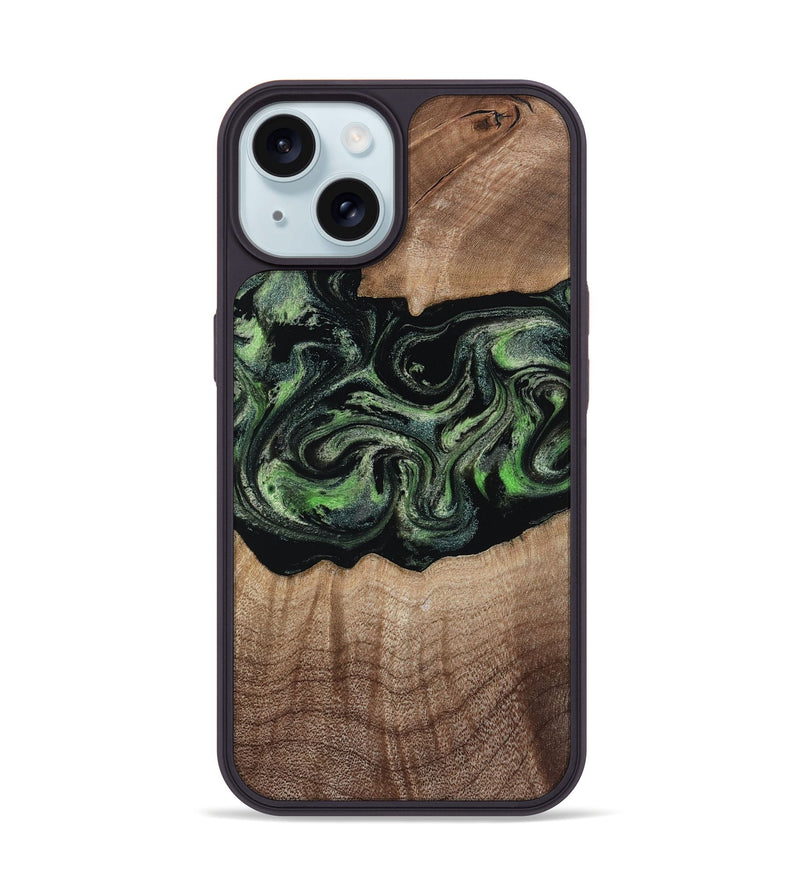 iPhone 15 Wood Phone Case - Carlee (Green, 813476)