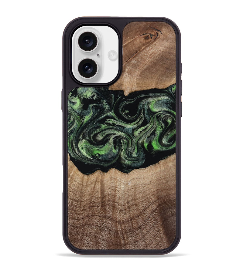 iPhone 16 Plus Wood Phone Case - Carlee (Green, 813476)