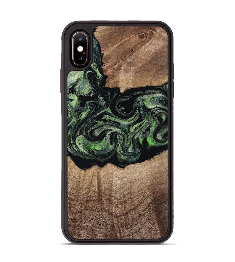 iPhone Xs Max Wood Phone Case - Carlee (Green, 813476)