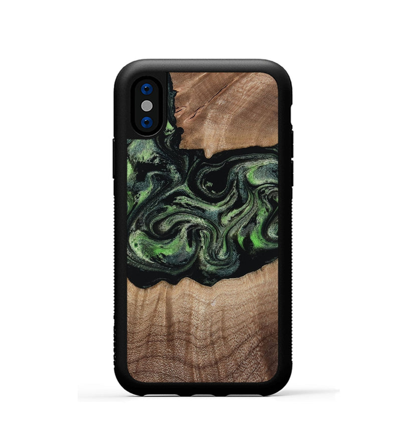 iPhone Xs Wood Phone Case - Carlee (Green, 813476)