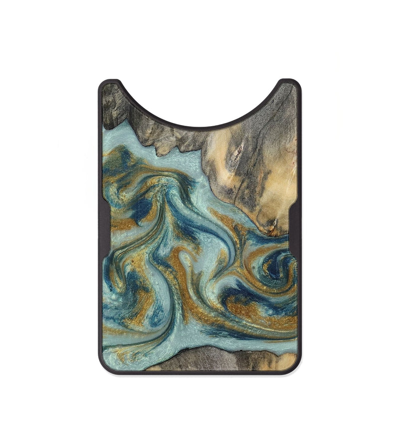 Alloy Wood Wallet - Dillan (Teal & Gold, 813526)