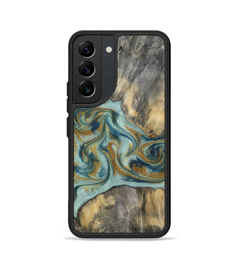 Galaxy S22 Wood Phone Case - Dillan (Teal & Gold, 813526)