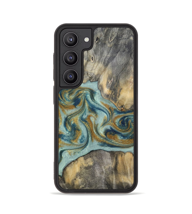 Galaxy S23 Wood Phone Case - Dillan (Teal & Gold, 813526)