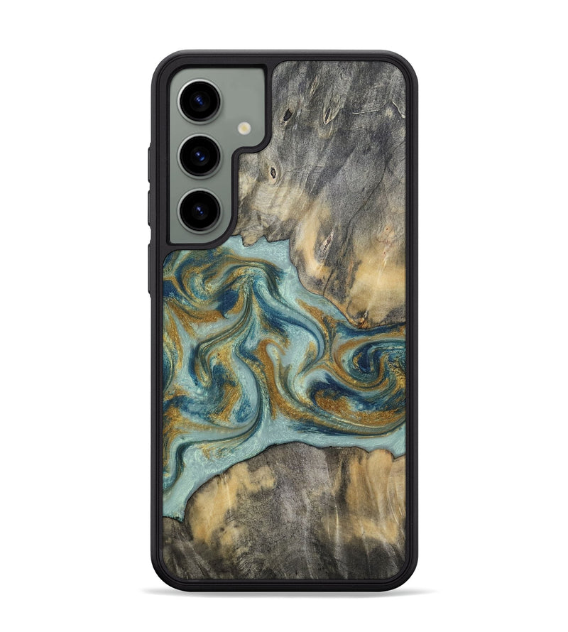 Galaxy S24 Plus Wood Phone Case - Dillan (Teal & Gold, 813526)