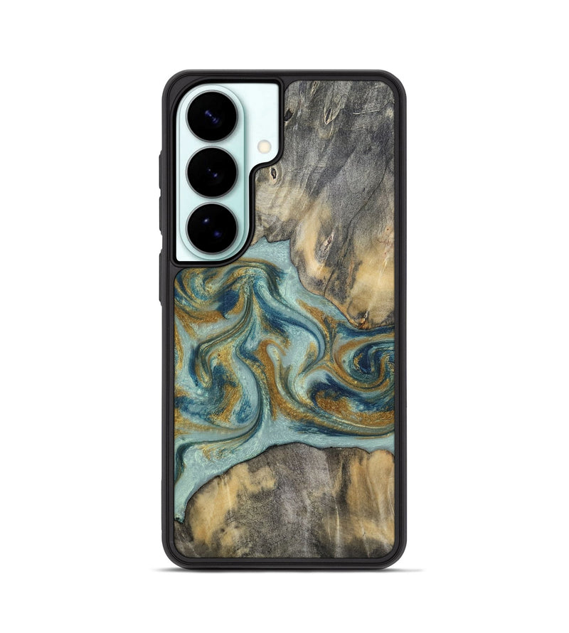Galaxy S26 Wood Phone Case - Dillan (Teal & Gold, 813526)