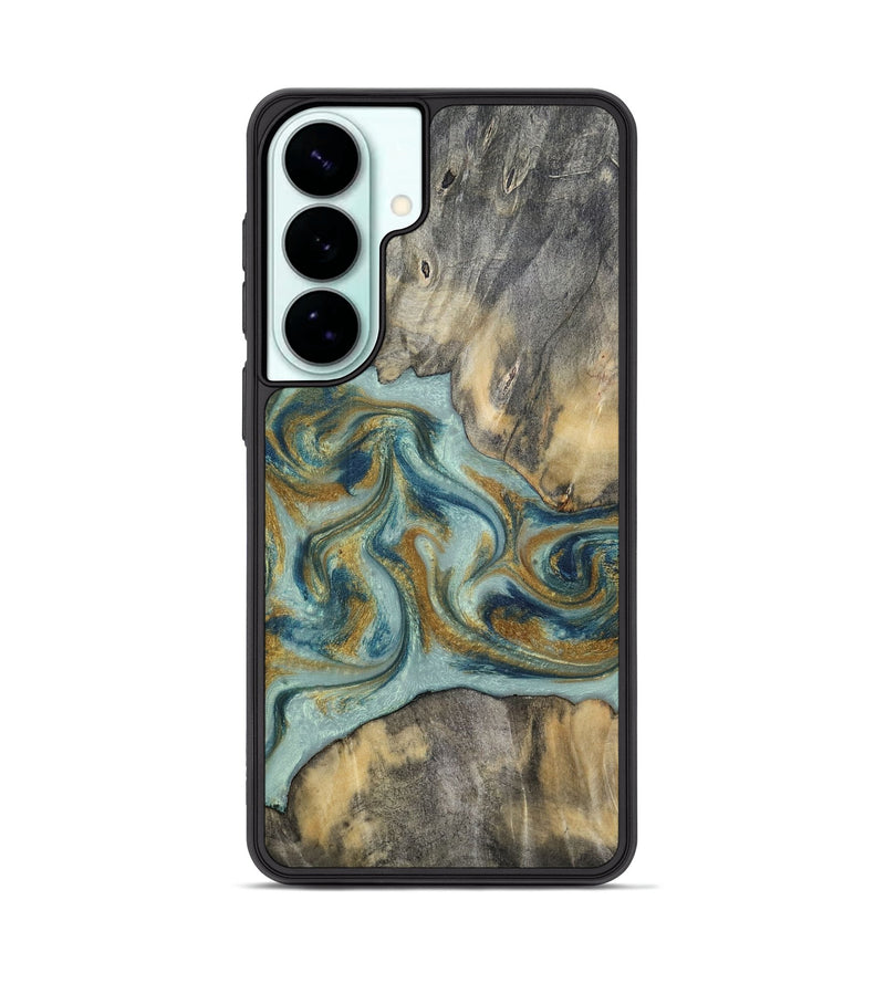 Galaxy S26 Plus Wood Phone Case - Dillan (Teal & Gold, 813526)