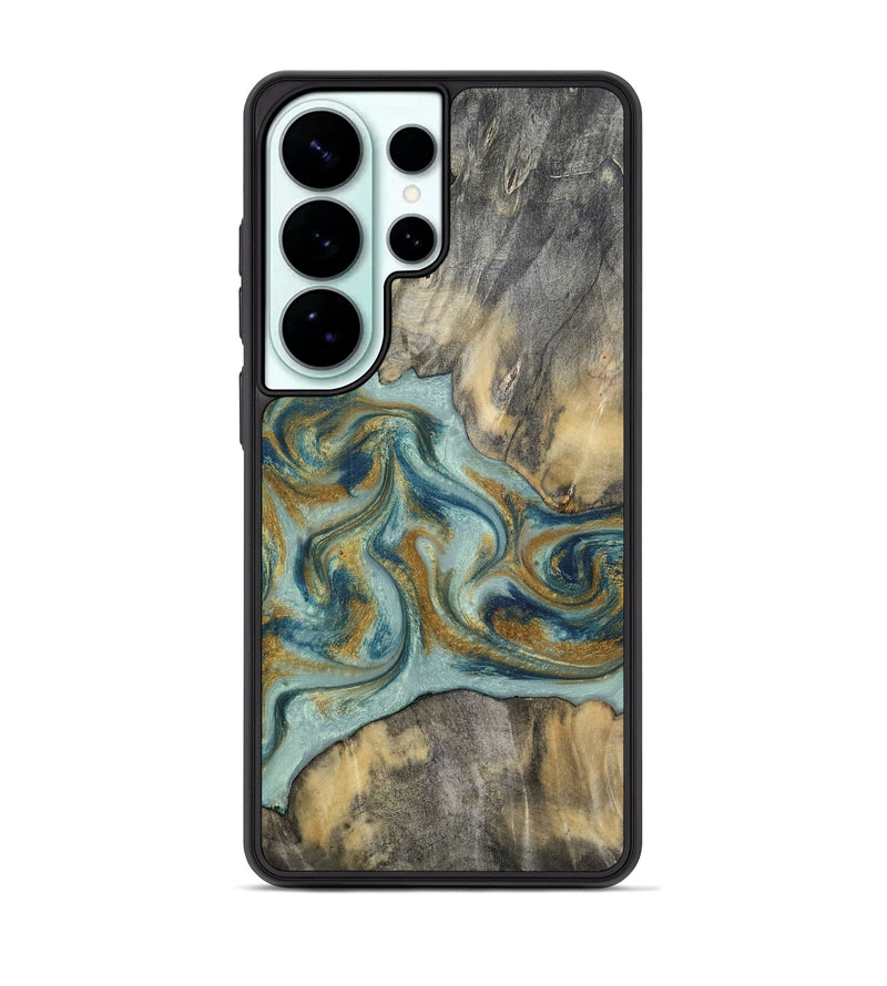 Galaxy S26 Ultra Wood Phone Case - Dillan (Teal & Gold, 813526)