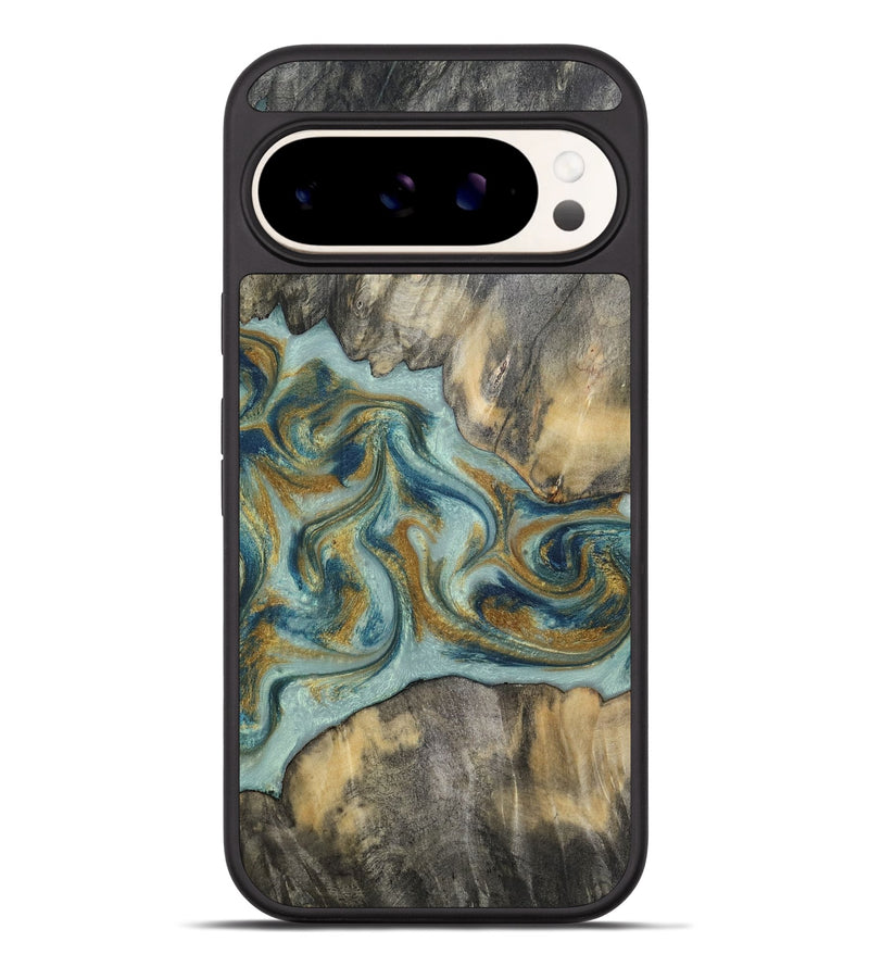 Pixel 9 Pro XL Wood Phone Case - Dillan (Teal & Gold, 813526)
