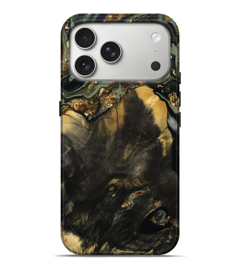 iPhone 17 Pro Max Wood Live Edge Phone Case - Ronny (Green, 813577)