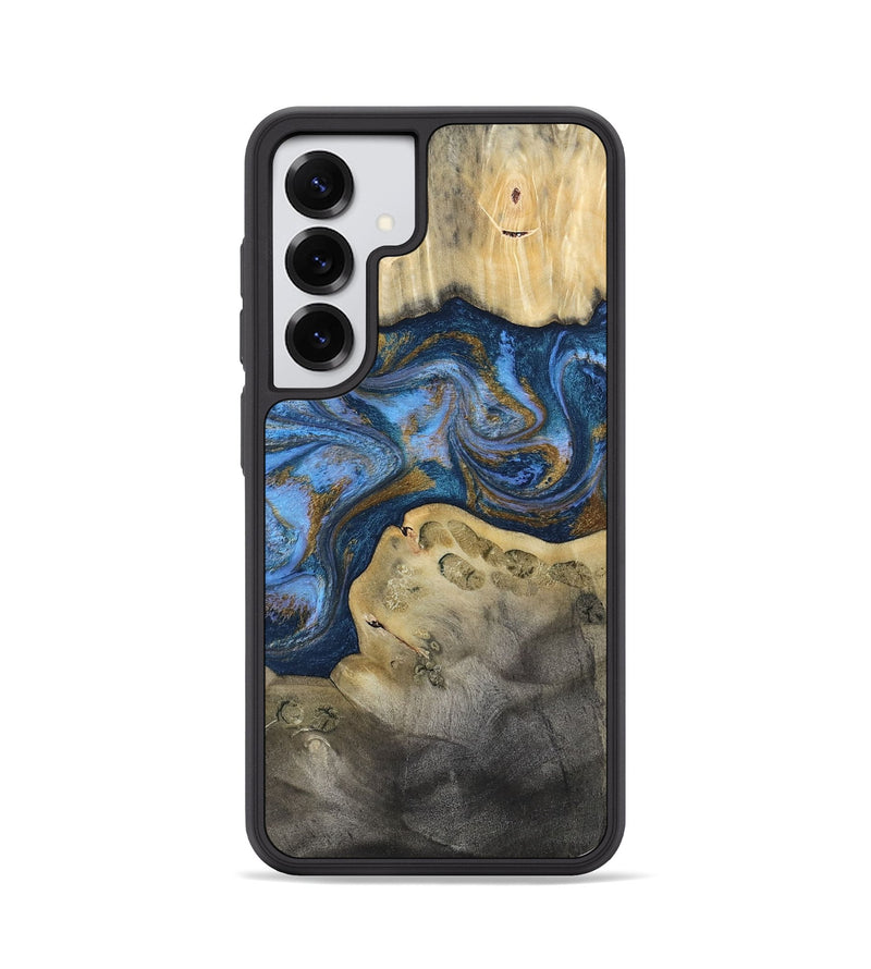 Galaxy S25 Wood Phone Case - Stephan (Teal & Gold, 813625)