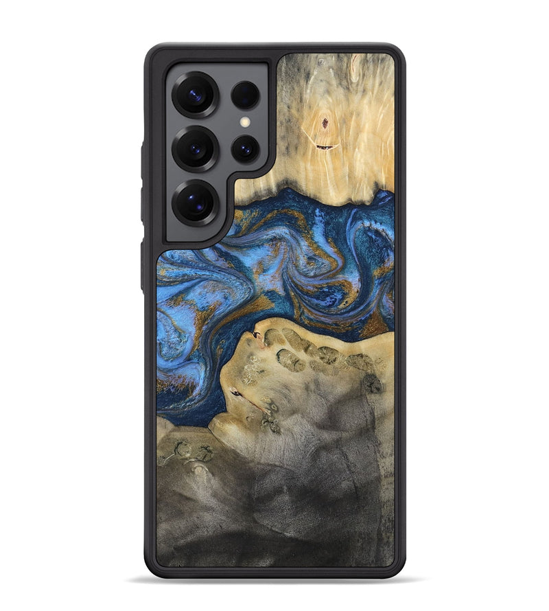 Galaxy S25 Ultra Wood Phone Case - Stephan (Teal & Gold, 813625)