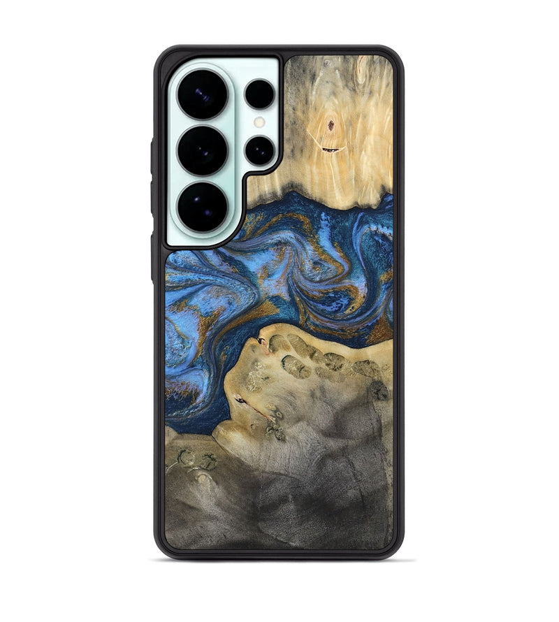 Galaxy S26 Ultra Wood Phone Case - Stephan (Teal & Gold, 813625)