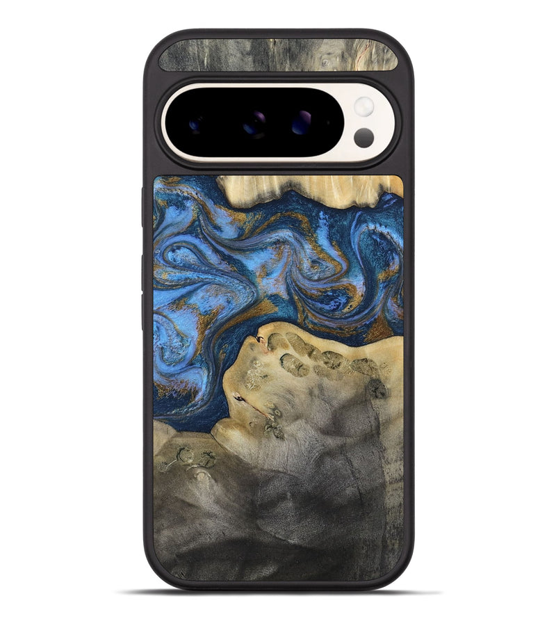Pixel 9 Pro XL Wood Phone Case - Stephan (Teal & Gold, 813625)