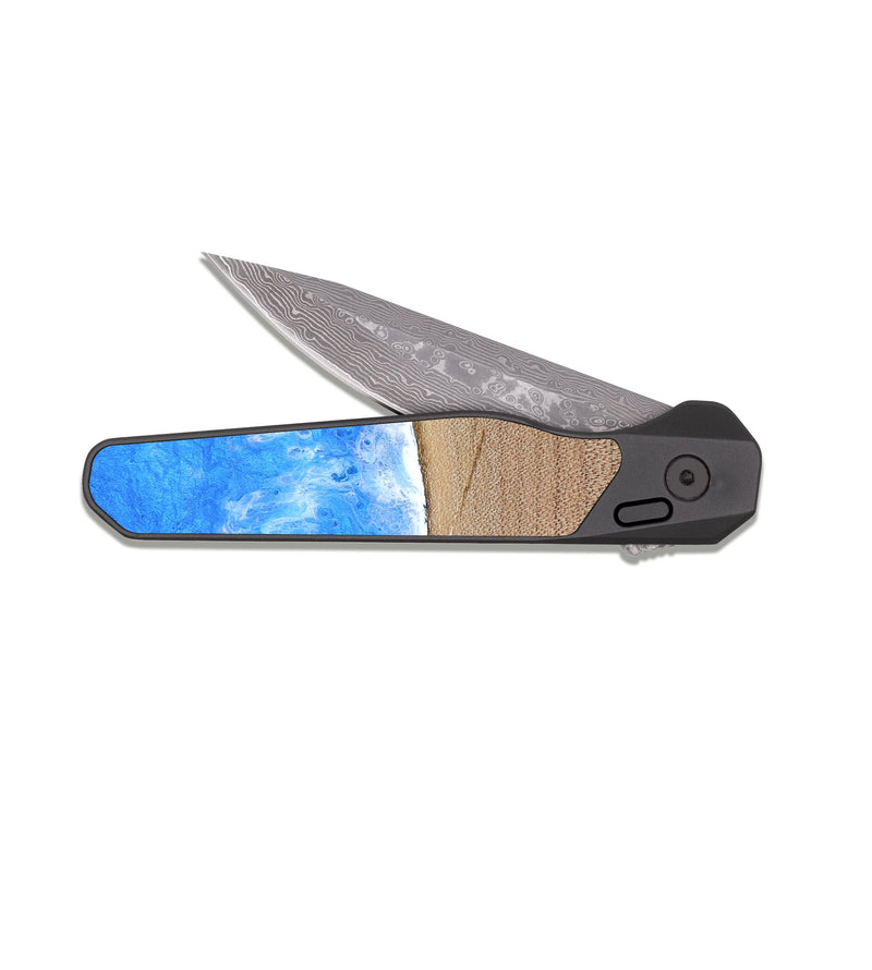 EDC Dark Damascus Wood Pocket Knife - Jarrod (Coastal, 813694)