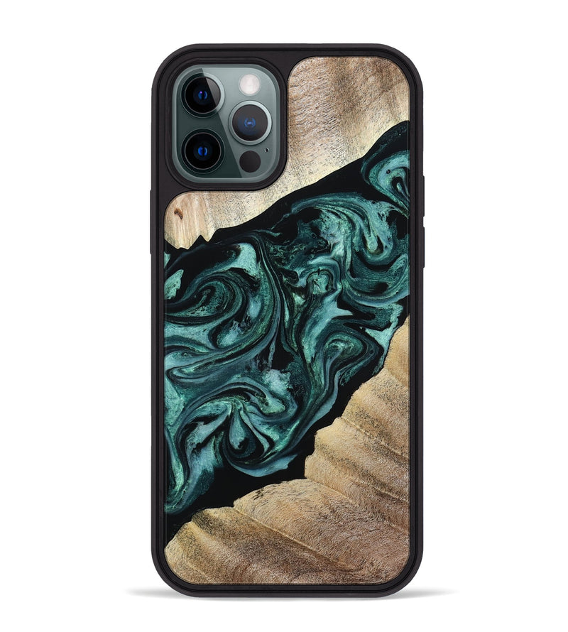 iPhone 12 Pro Max Wood Phone Case - Ronald (Green, 813768)