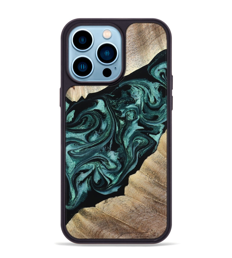 iPhone 14 Pro Max Wood Phone Case - Ronald (Green, 813768)