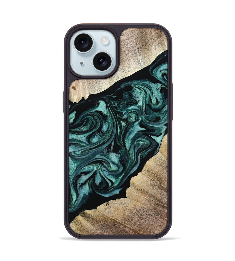 iPhone 15 Wood Phone Case - Ronald (Green, 813768)
