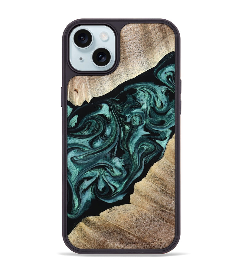 iPhone 15 Plus Wood Phone Case - Ronald (Green, 813768)