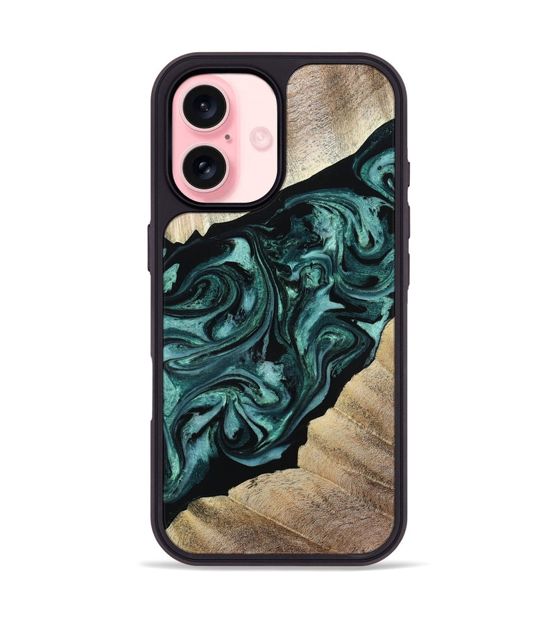 iPhone 16 Wood Phone Case - Ronald (Green, 813768)