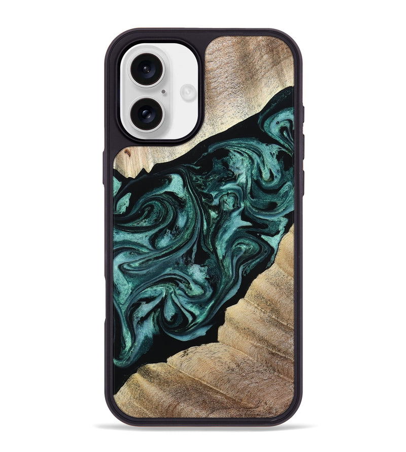 iPhone 16 Plus Wood Phone Case - Ronald (Green, 813768)