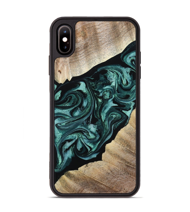 iPhone Xs Max Wood Phone Case - Ronald (Green, 813768)