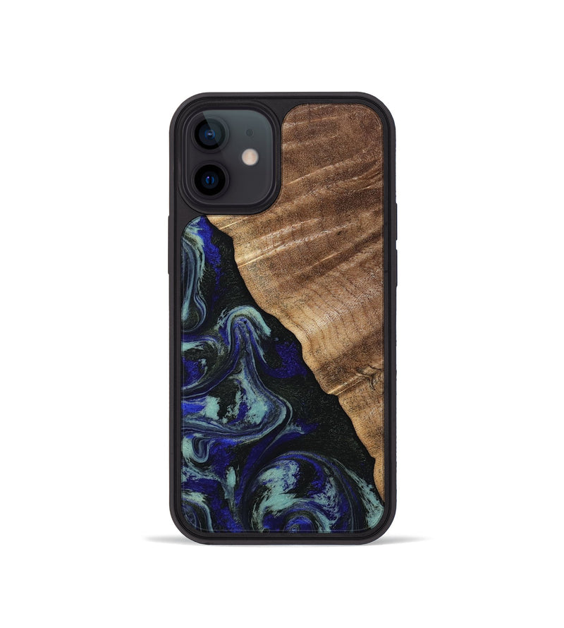 iPhone 12 mini Wood Phone Case - Kayley (Blue, 813773)
