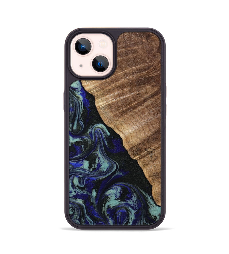 iPhone 14 Wood Phone Case - Kayley (Blue, 813773)