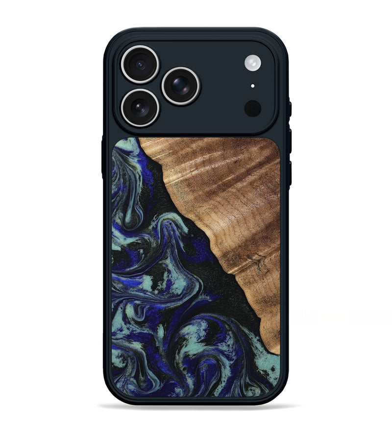iPhone 17 Pro Max Wood Phone Case - Kayley (Blue, 813773)