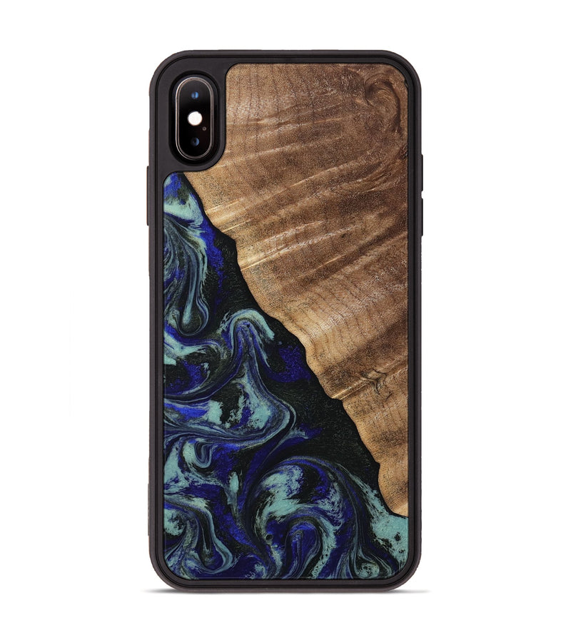 iPhone Xs Max Wood Phone Case - Kayley (Blue, 813773)