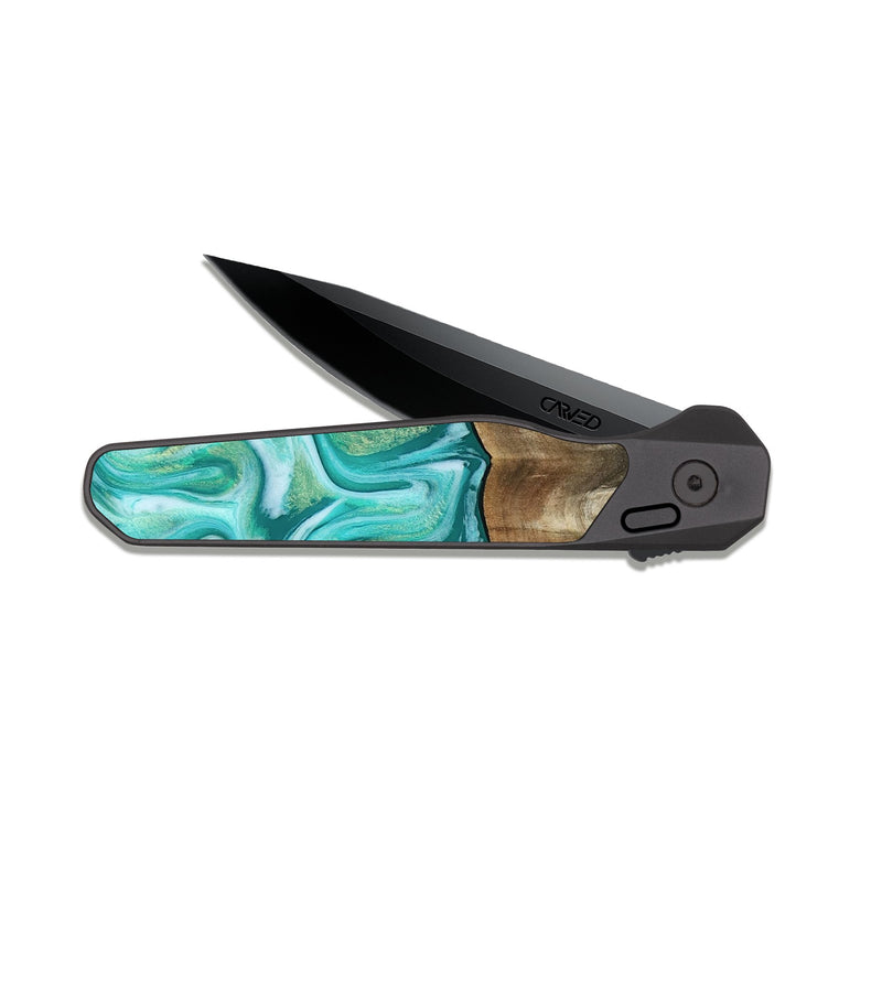 EDC Dark Slate Wood Pocket Knife - Gigi (Green, 813776)