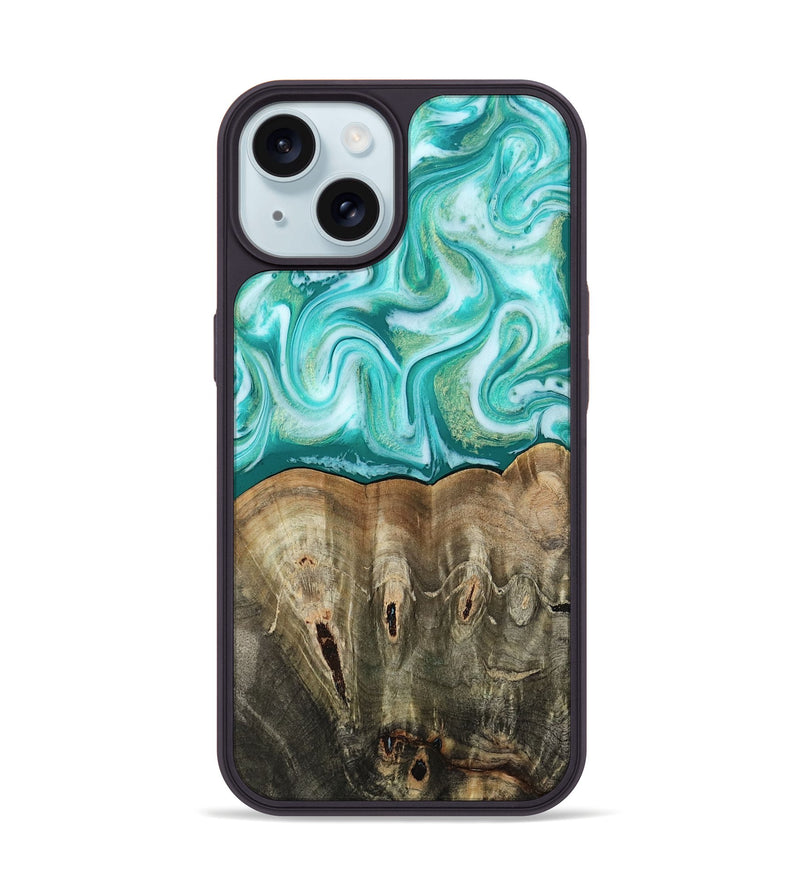 iPhone 15 Wood Phone Case - Gigi (Green, 813776)