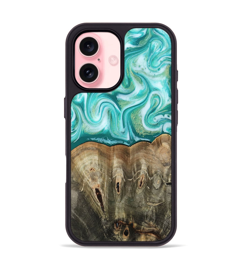 iPhone 16 Wood Phone Case - Gigi (Green, 813776)