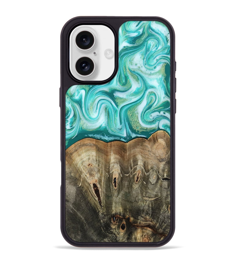 iPhone 16 Plus Wood Phone Case - Gigi (Green, 813776)