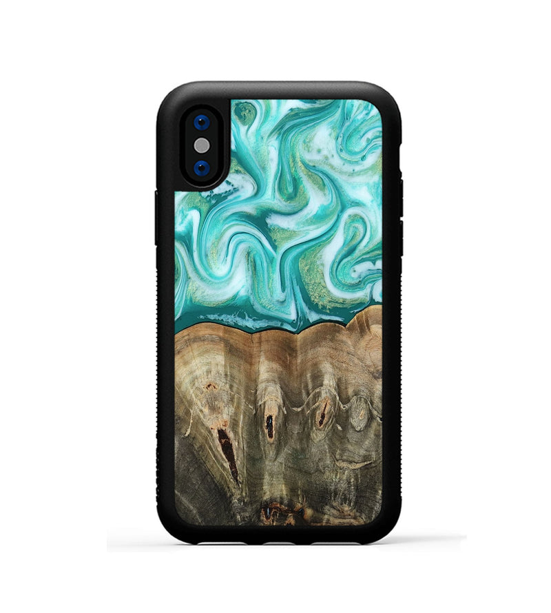 iPhone Xs Wood Phone Case - Gigi (Green, 813776)