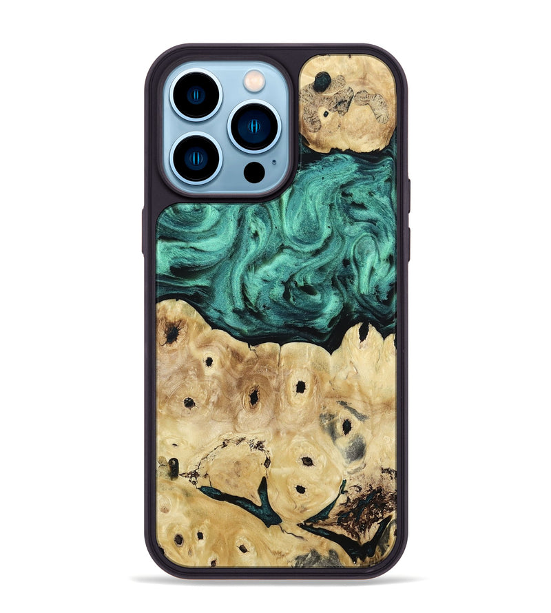iPhone 14 Pro Max Wood Phone Case - Brendon (Green, 813781)