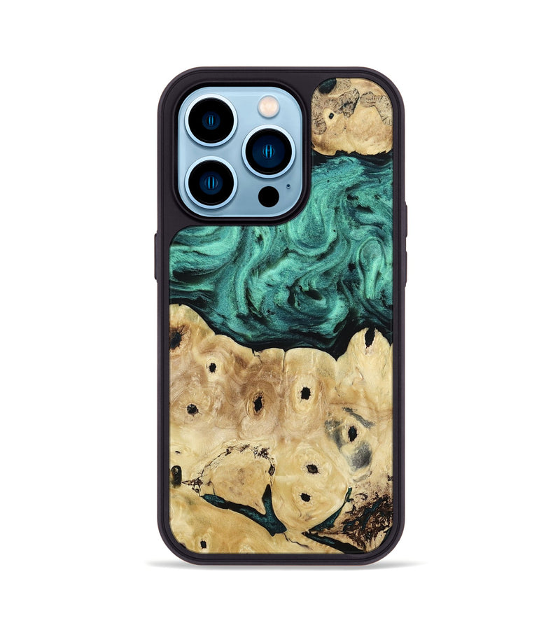 iPhone 14 Pro Wood Phone Case - Brendon (Green, 813781)