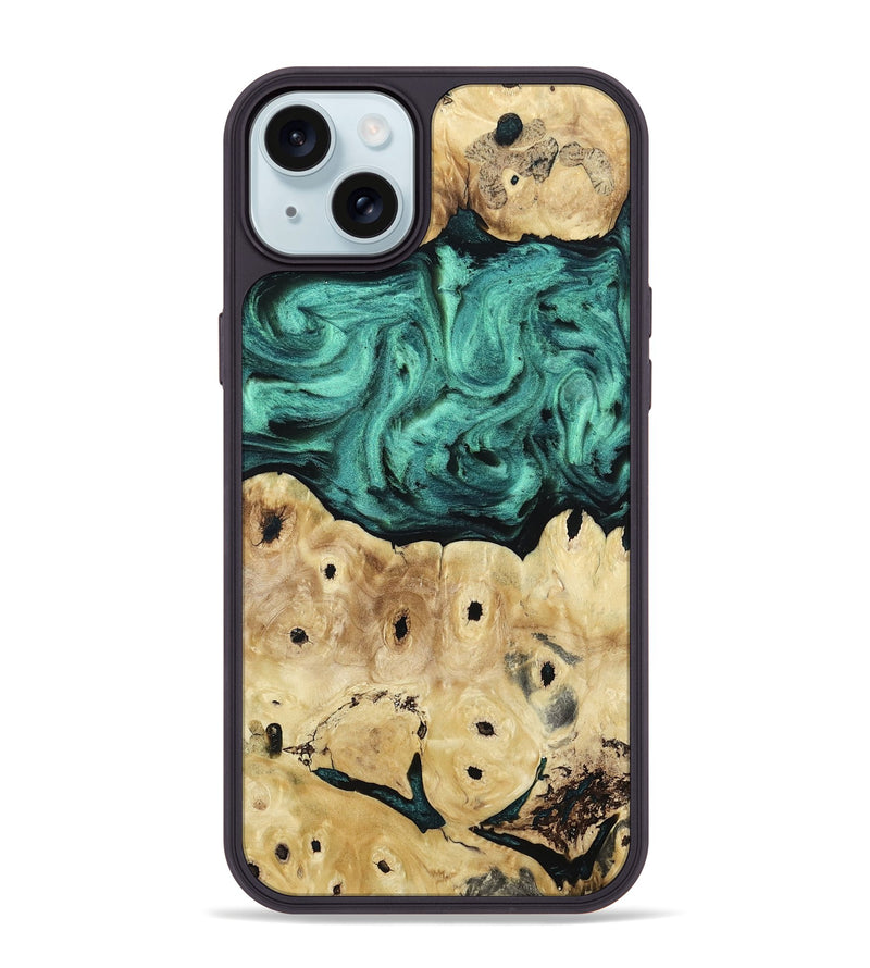 iPhone 15 Plus Wood Phone Case - Brendon (Green, 813781)