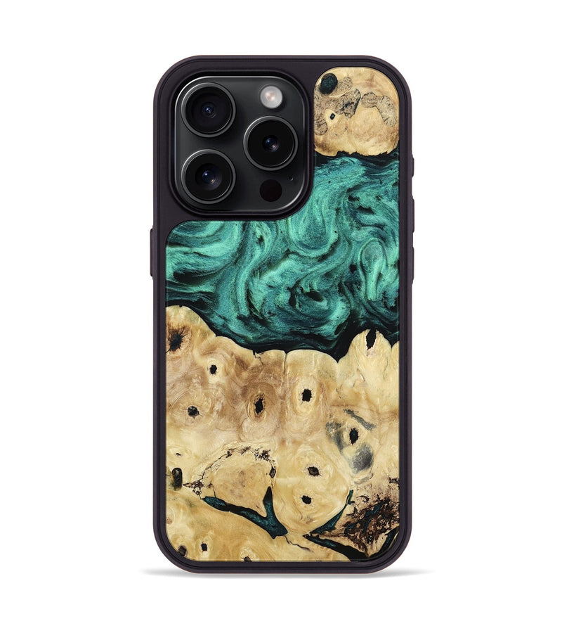 iPhone 15 Pro Wood Phone Case - Brendon (Green, 813781)
