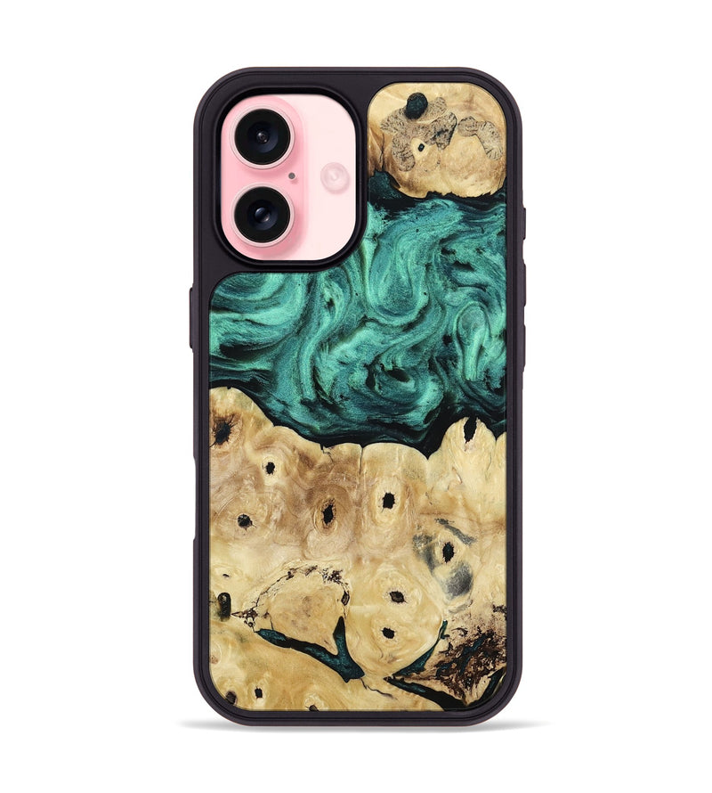 iPhone 16 Wood Phone Case - Brendon (Green, 813781)