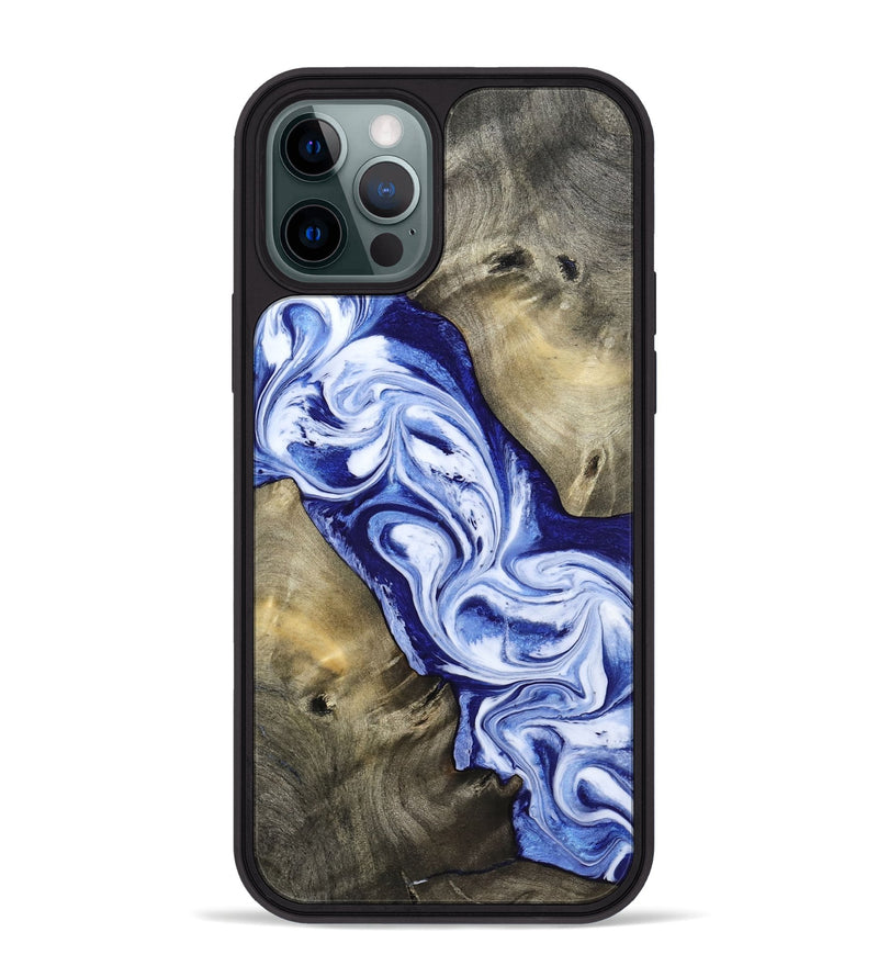 iPhone 12 Pro Max Wood Phone Case - Basil (Blue, 813794)