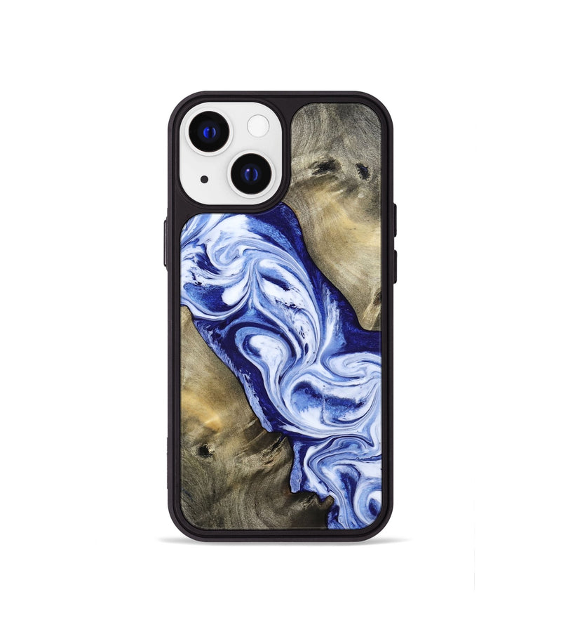 iPhone 13 mini Wood Phone Case - Basil (Blue, 813794)