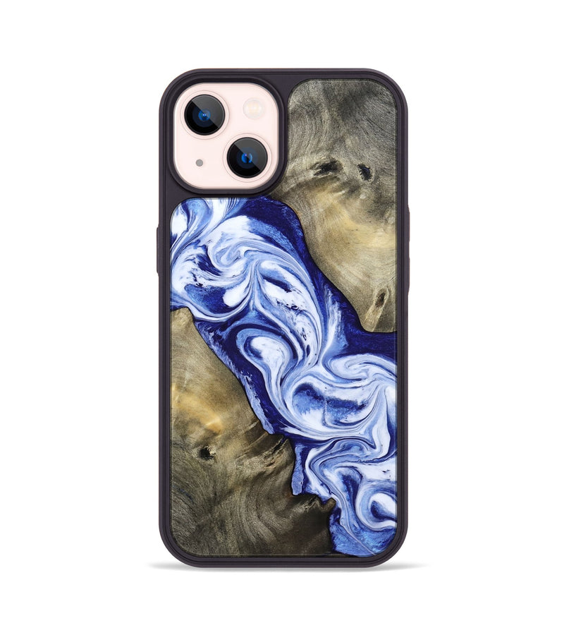 iPhone 14 Wood Phone Case - Basil (Blue, 813794)