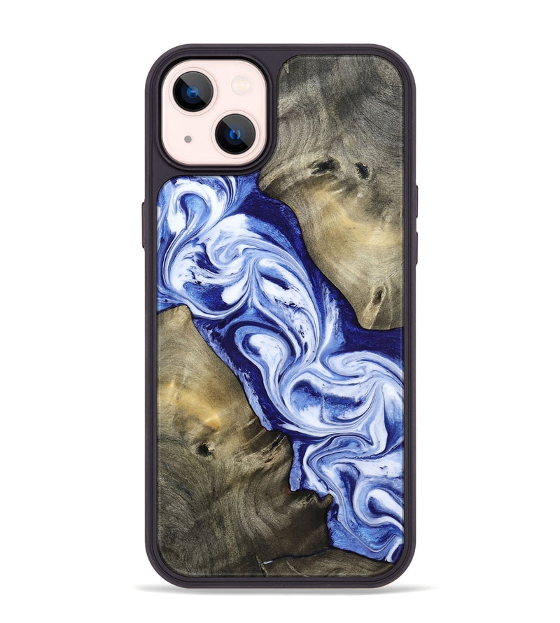 iPhone 14 Plus Wood Phone Case - Basil (Blue, 813794)