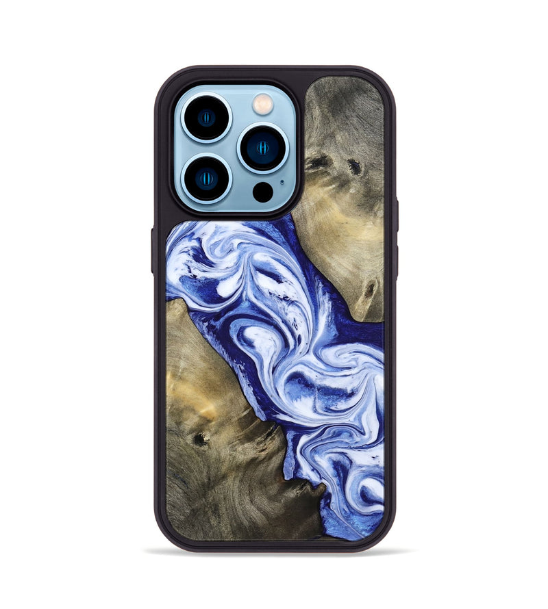 iPhone 14 Pro Wood Phone Case - Basil (Blue, 813794)