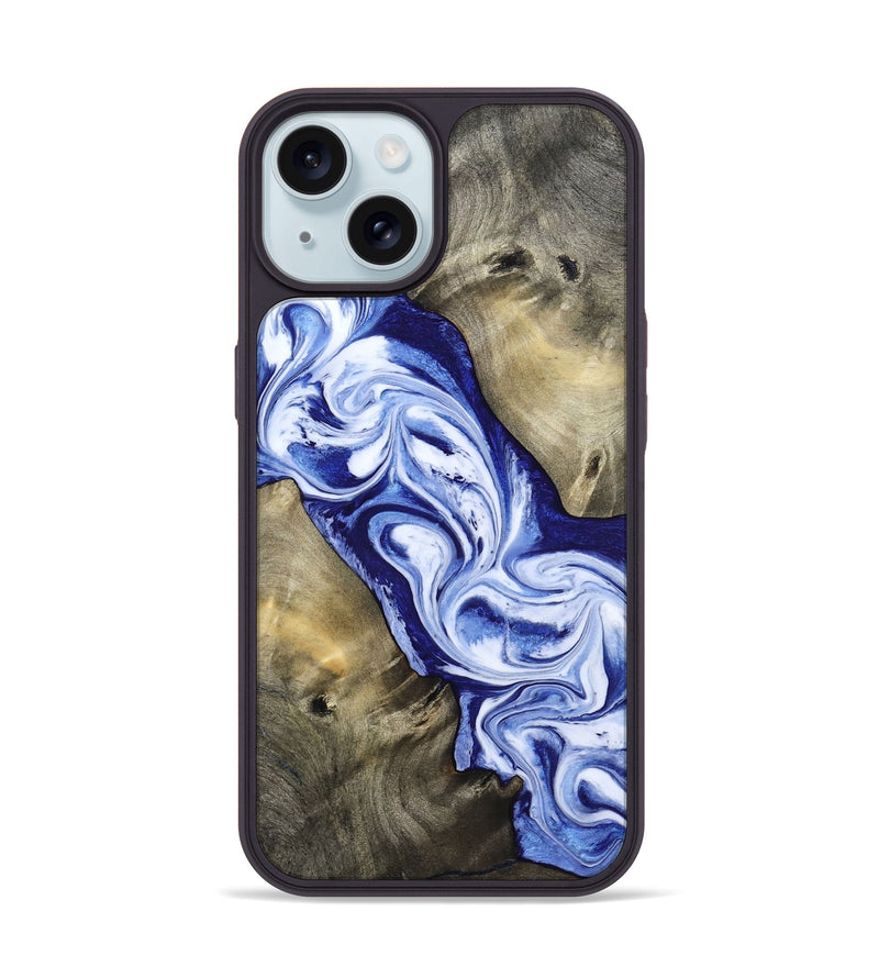 iPhone 15 Wood Phone Case - Basil (Blue, 813794)
