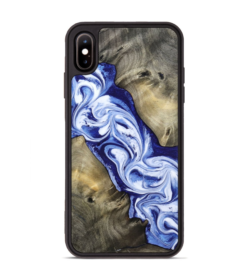 iPhone Xs Max Wood Phone Case - Basil (Blue, 813794)